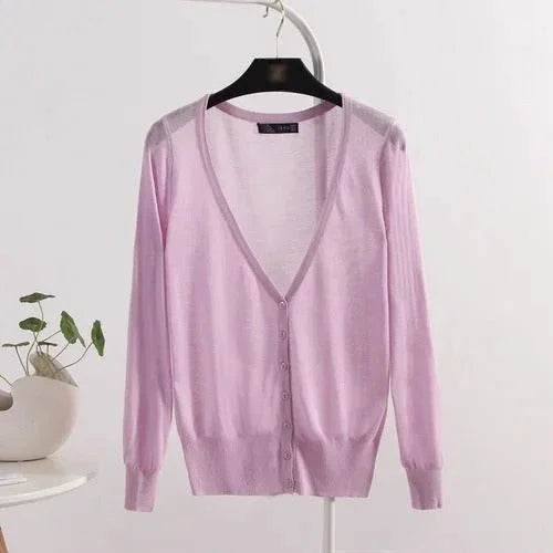 Women’s Lightweight Cardigan Blouse – Breathable Style with UV Protection for Summer and Fall