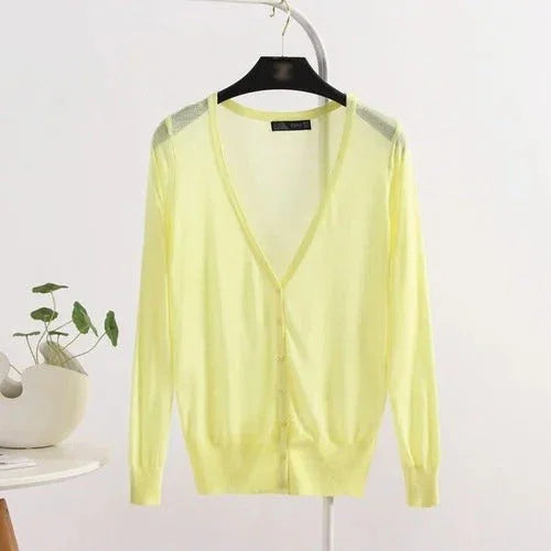 Women’s Lightweight Cardigan Blouse – Breathable Style with UV Protection for Summer and Fall