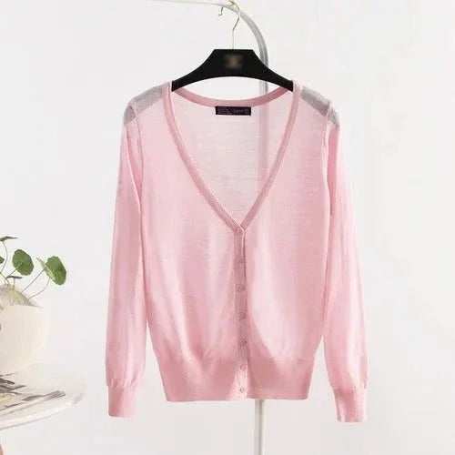 Women’s Lightweight Cardigan Blouse – Breathable Style with UV Protection for Summer and Fall