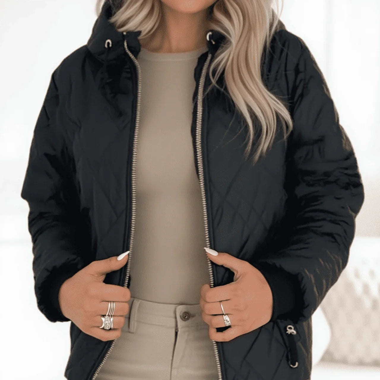 LuxAllure™ Thermal Jacket with Premium Quilting and High Collar / Warm Comfort with Sophisticated Design!