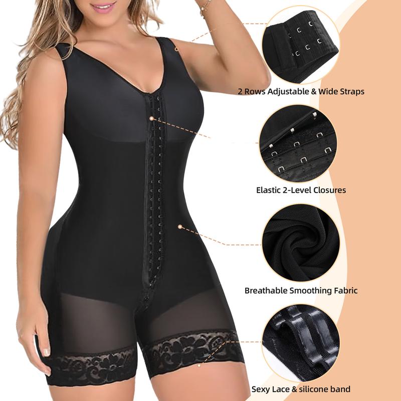Maeva™ Shaping Bodysuit with 360° Compression, Smart Front Adjustment, and Non-Slip Lace!