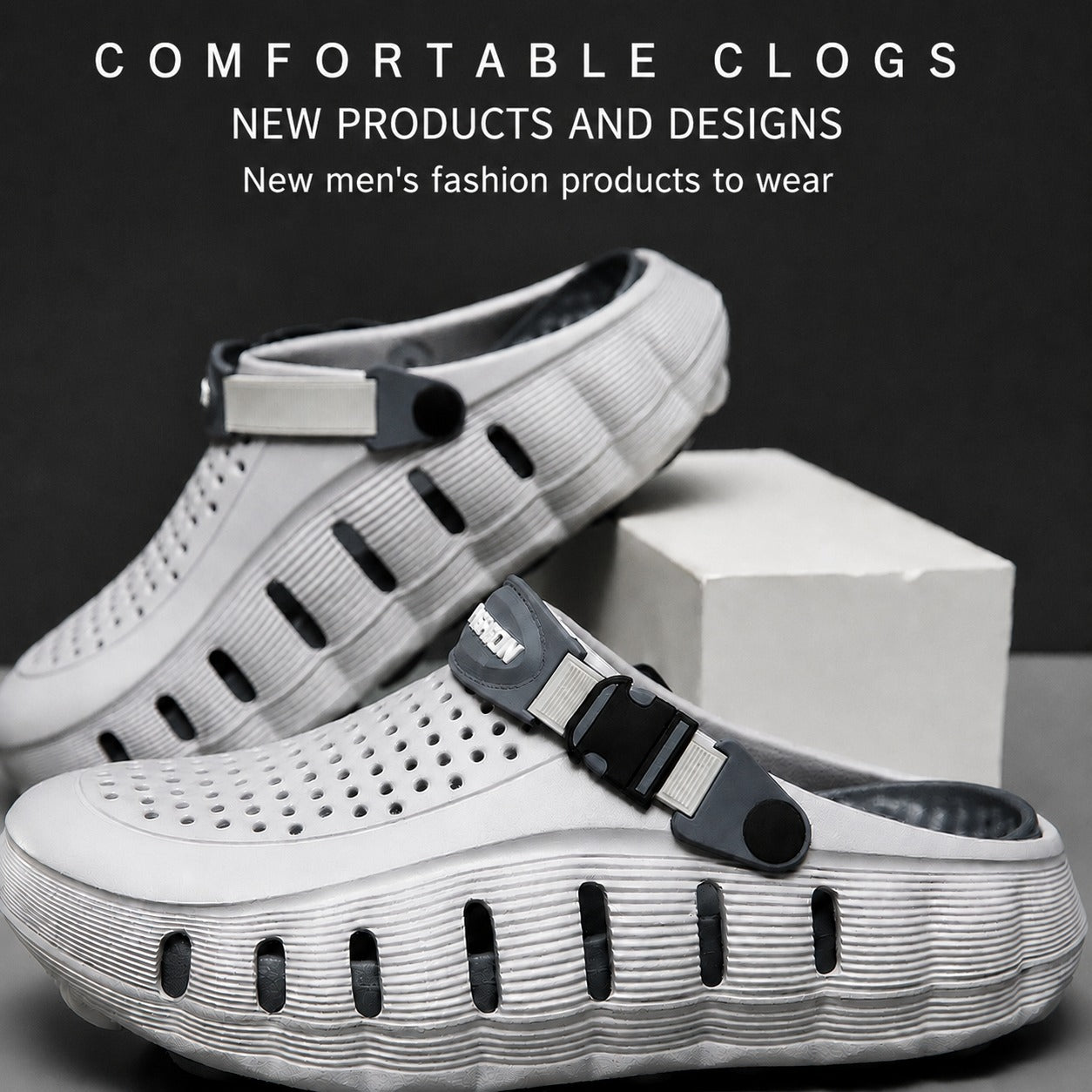Orven™ Men’s Clog With a Perforated Upper, Adjustable Strap and Platform Sole