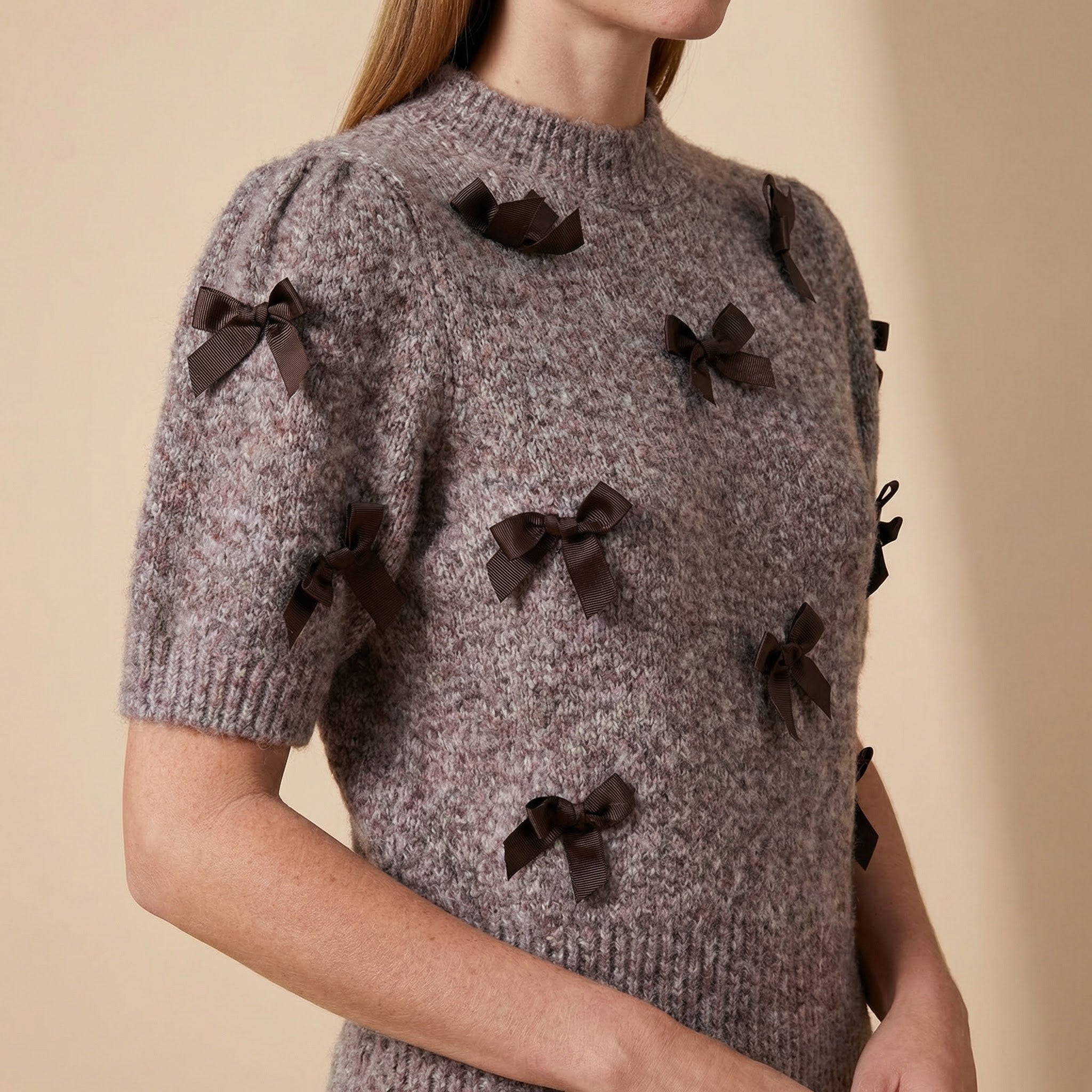 Urban Duchess™ Set with Satin Dress and Delicate Knit Sweater