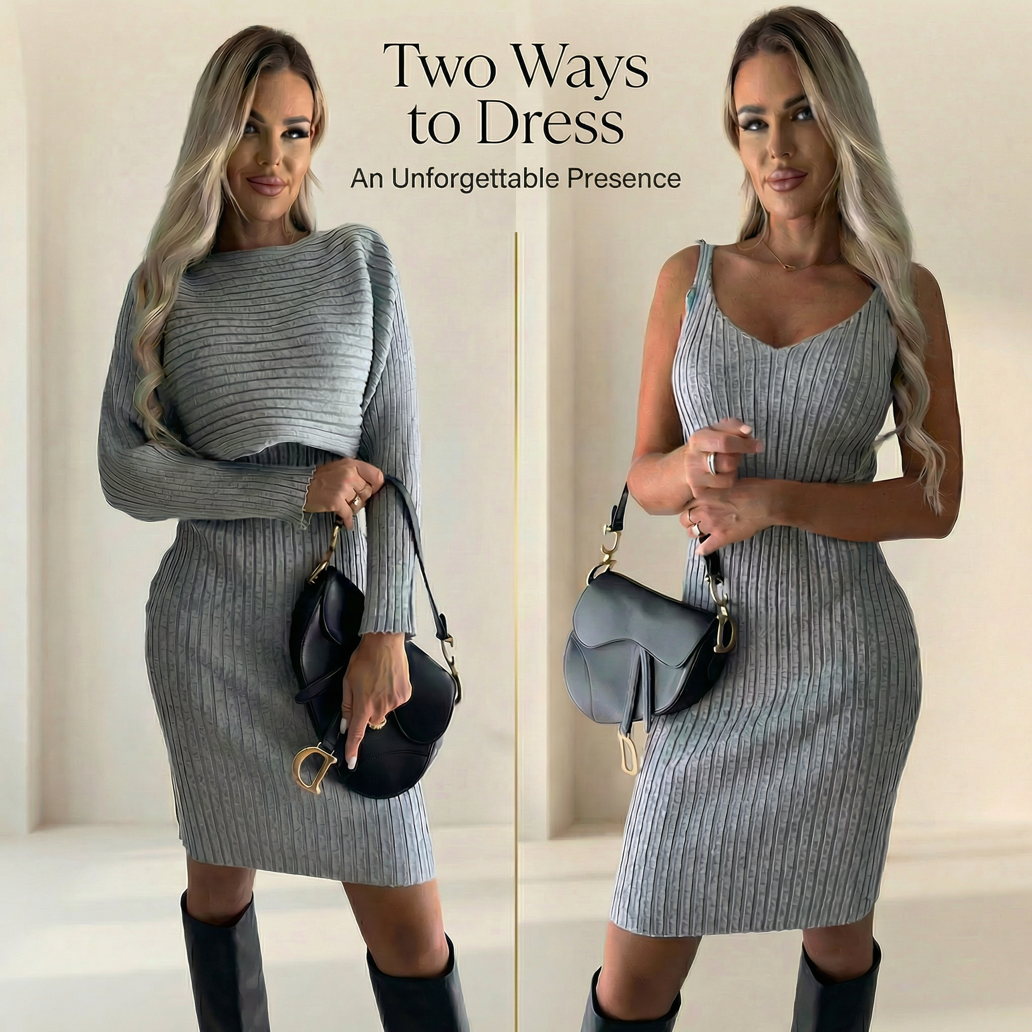 Virginia Royale™ Premium Knit Set with Elegant 2-in-1 Overlay