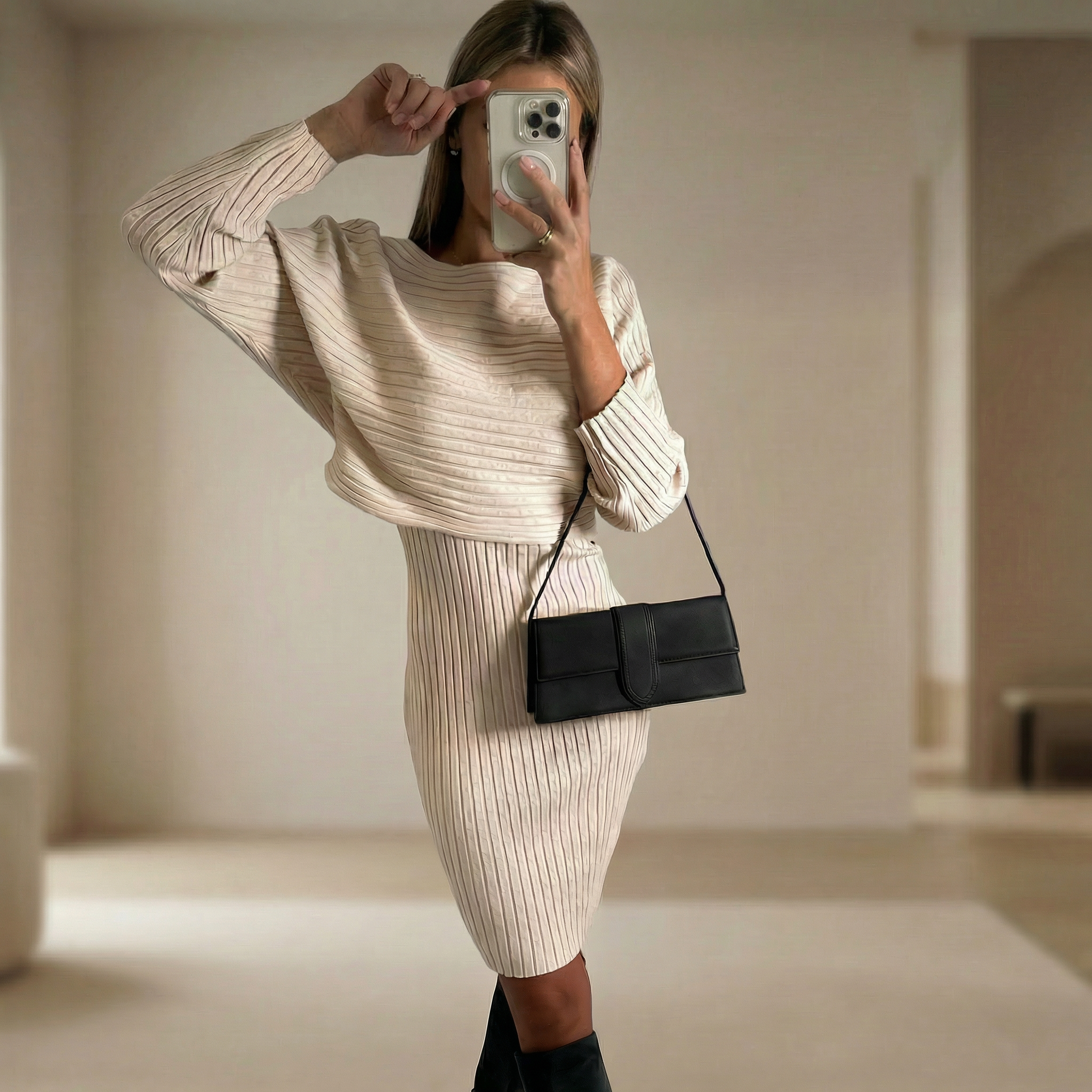 Virginia Royale™ Premium Knit Set with Elegant 2-in-1 Overlay