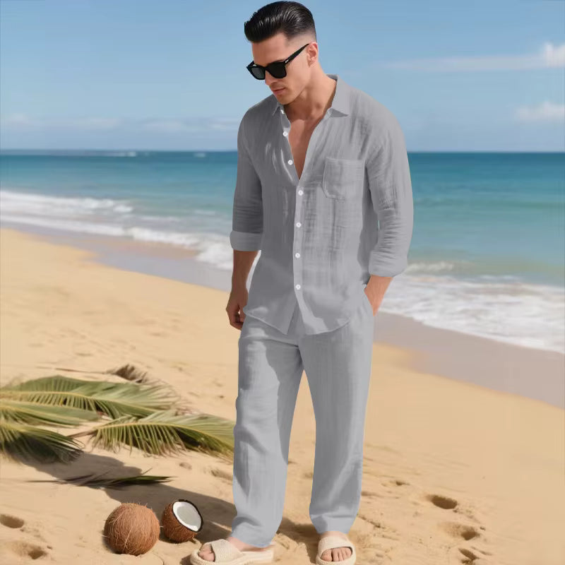 Malibu Set™ in Cotton-Linen with Sophisticated Design