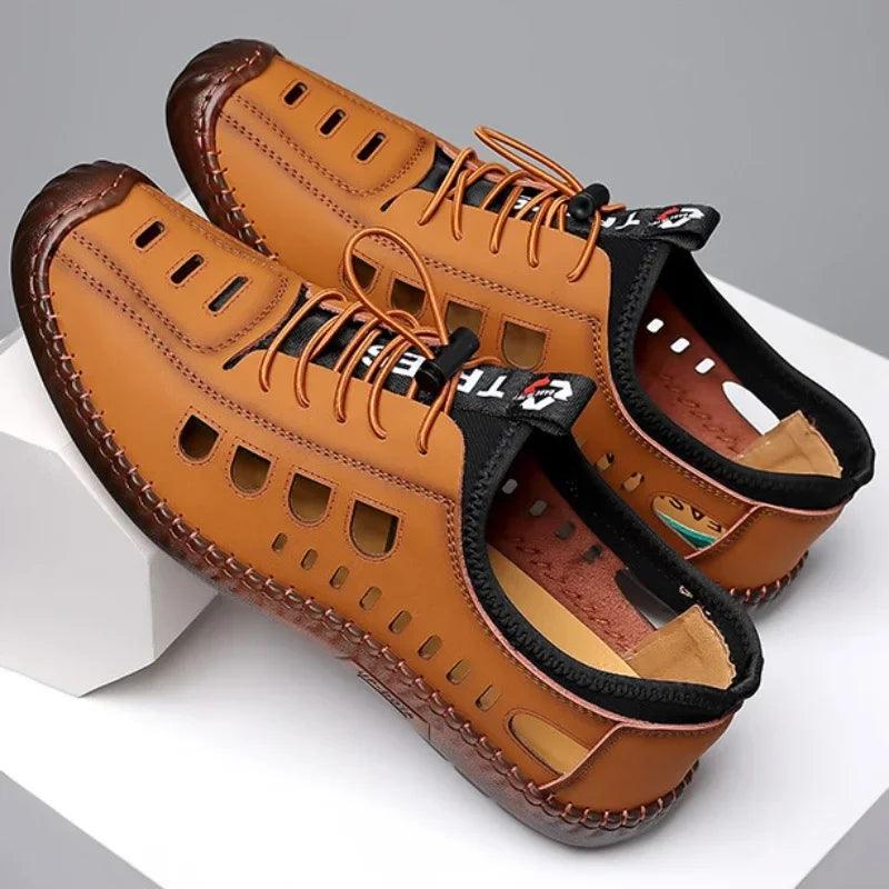 Adelar™ Leather Water Shoe with Handcrafted Stitching / Prevents Odor and Provides Supreme Comfort for Work and Leisure!