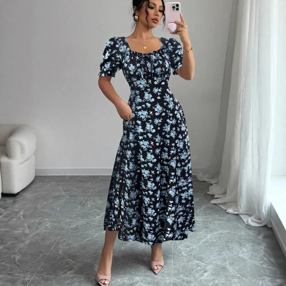 European Countryside™ Dress in Cotton with A-Line Cut / A Touch of Charm to Brighten Your Days and Nights!