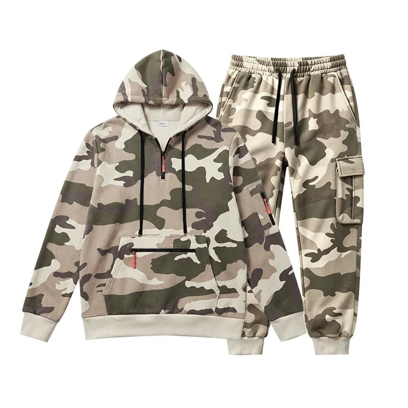 Corbin™ Premium Fleece Camo Hoodie and Cargo Pants Set
