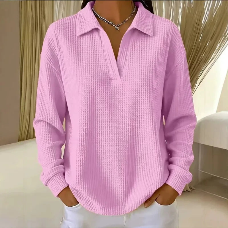 Luma™ Blouse with Textured Fabric, Classic Collar and Relaxed Fit