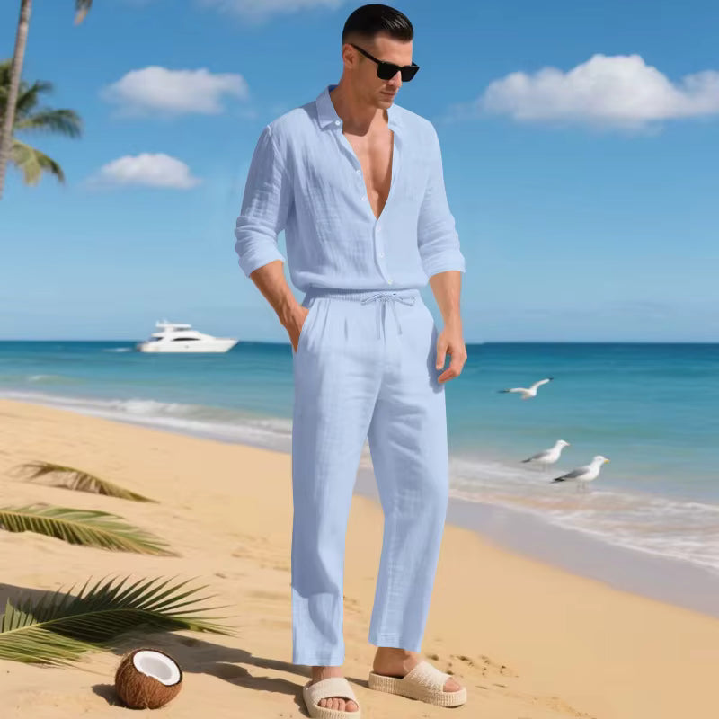 Malibu Set™ in Cotton-Linen with Sophisticated Design