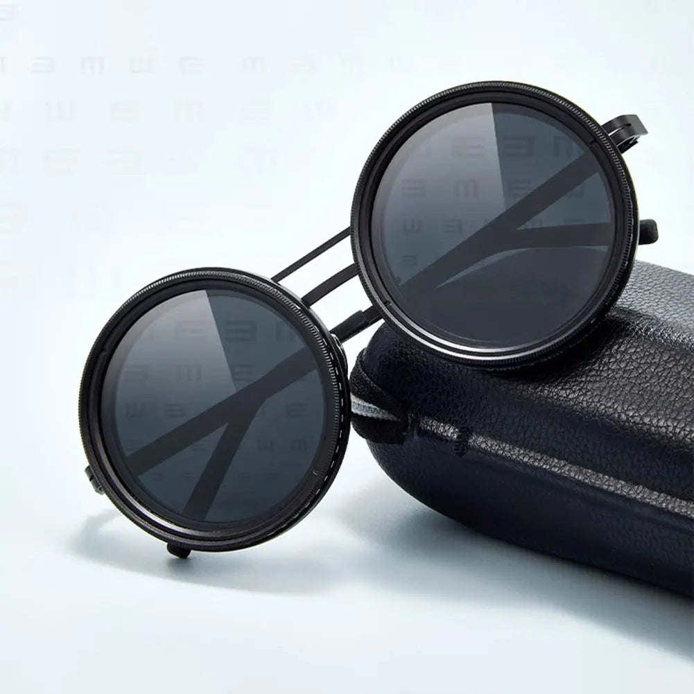 Eclipse™ Sunglasses with Adjustable Brightness and Retro Design / Unique Look and Total Protection in Any Environment!