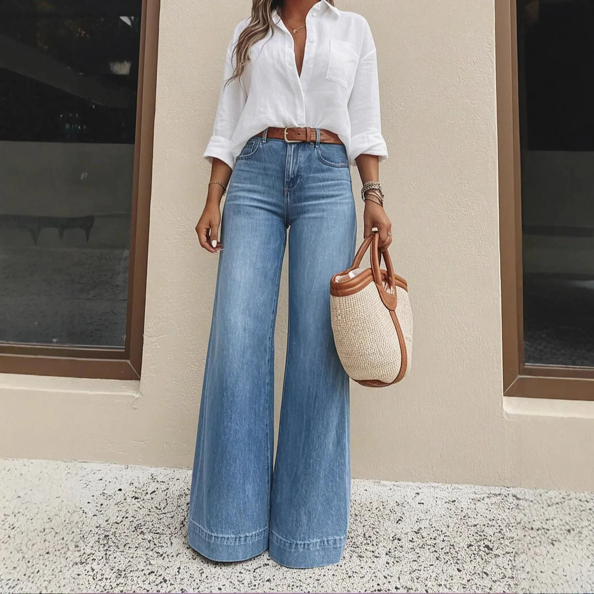 Valenza™ High-Waisted Wide-Leg Jeans