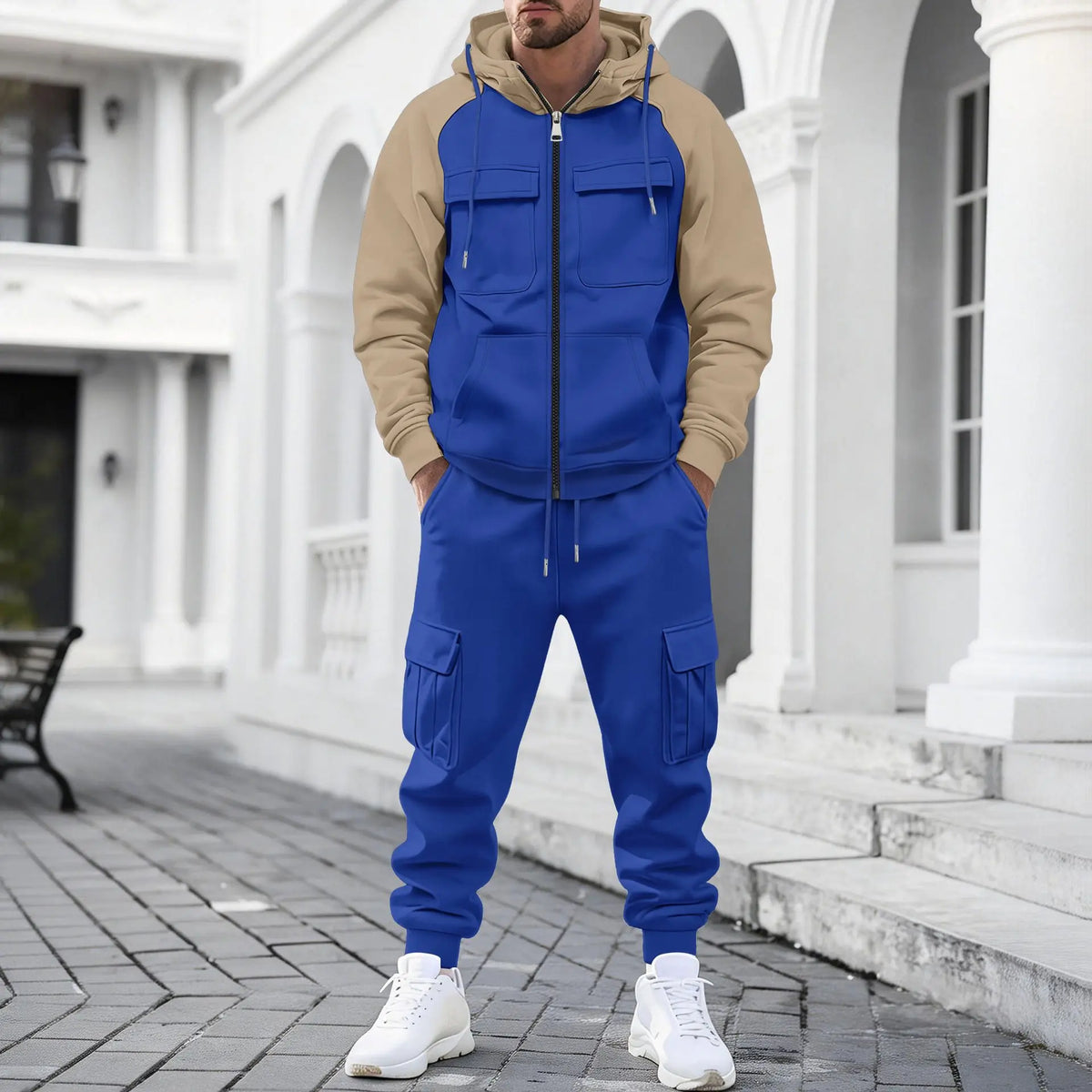 Lennox™ Set with Two-Tone Zip-Up Jacket and Cargo Jogger Pants