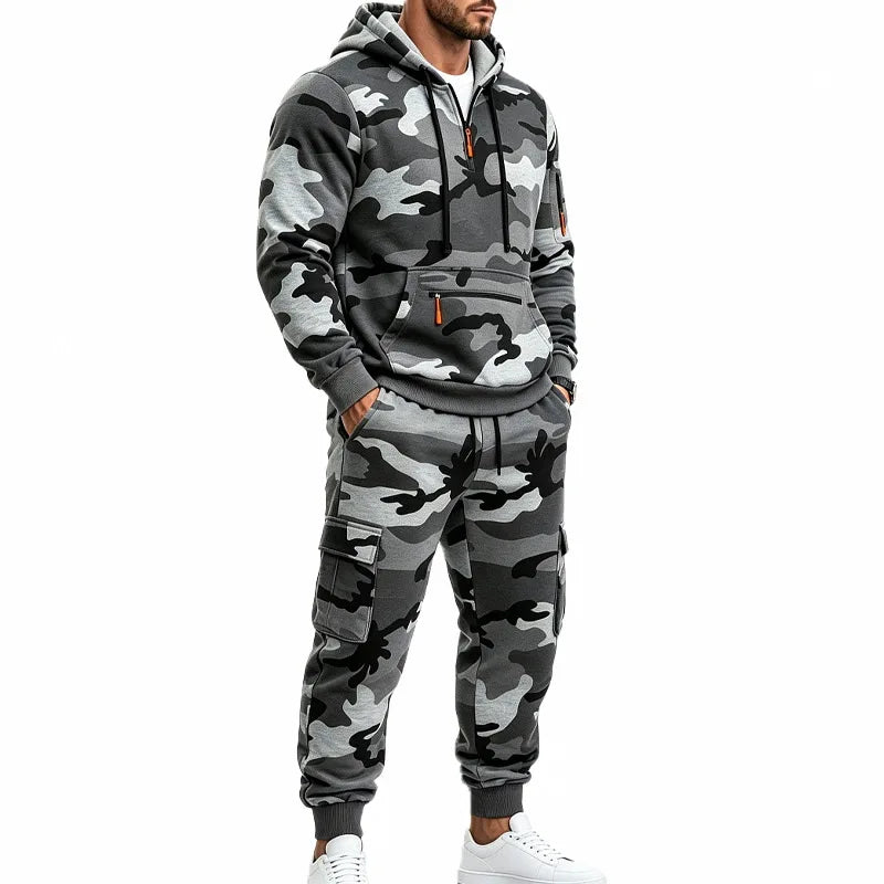 Corbin™ Premium Fleece Camo Hoodie and Cargo Pants Set
