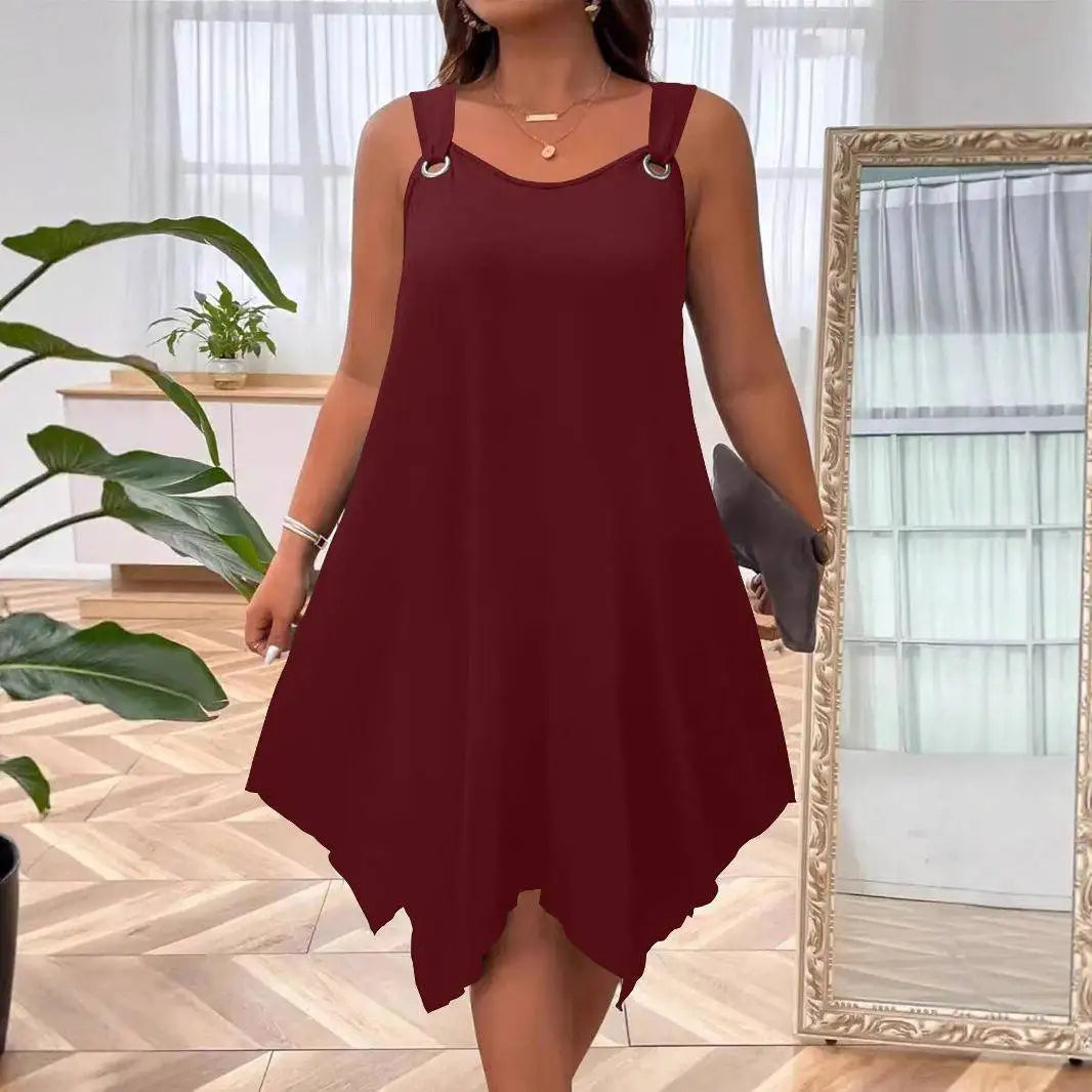 Soraya™ Dress with Asymmetrical Hem and Metal-Ring Straps