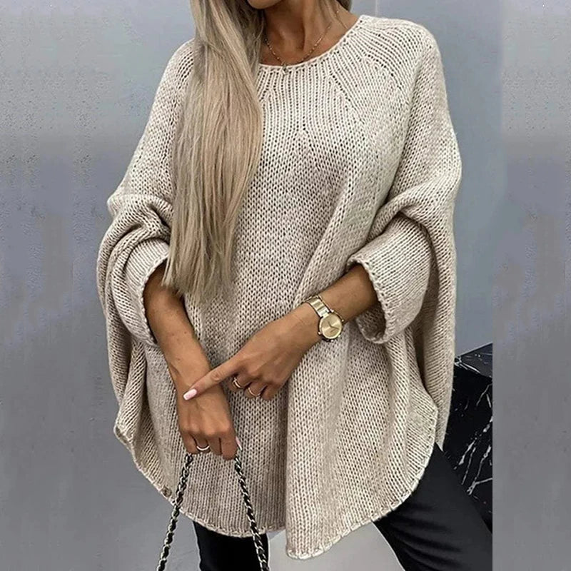 Montreux™ Oversized Knit Sweater with Batwing Sleeves and Cocoon Fit / Cozy Minimalism from Day to Night!