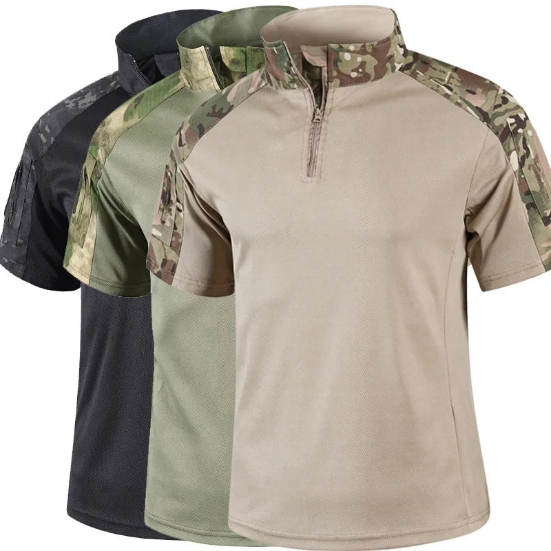 Kaiven™ Tactical Shirt with Camo Panels and Quarter-Zip Collar
