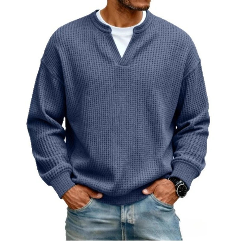 Caspian™ Sweater with Textured Fabric and Structured Collar