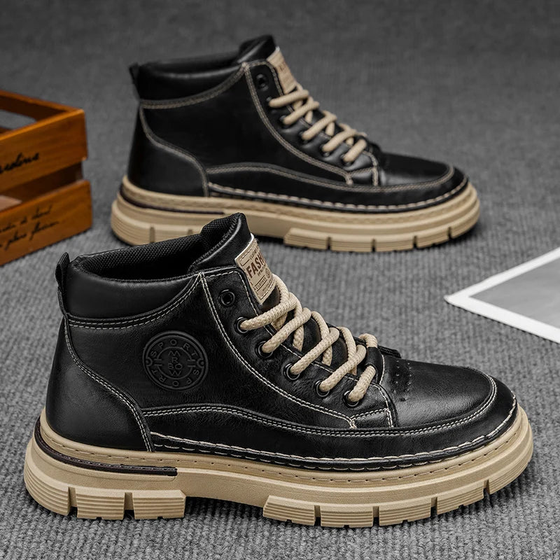 Redford™ Premium Handcrafted Leather Boots with Slip-Resistant Lug Sole and Reinforced Stitching