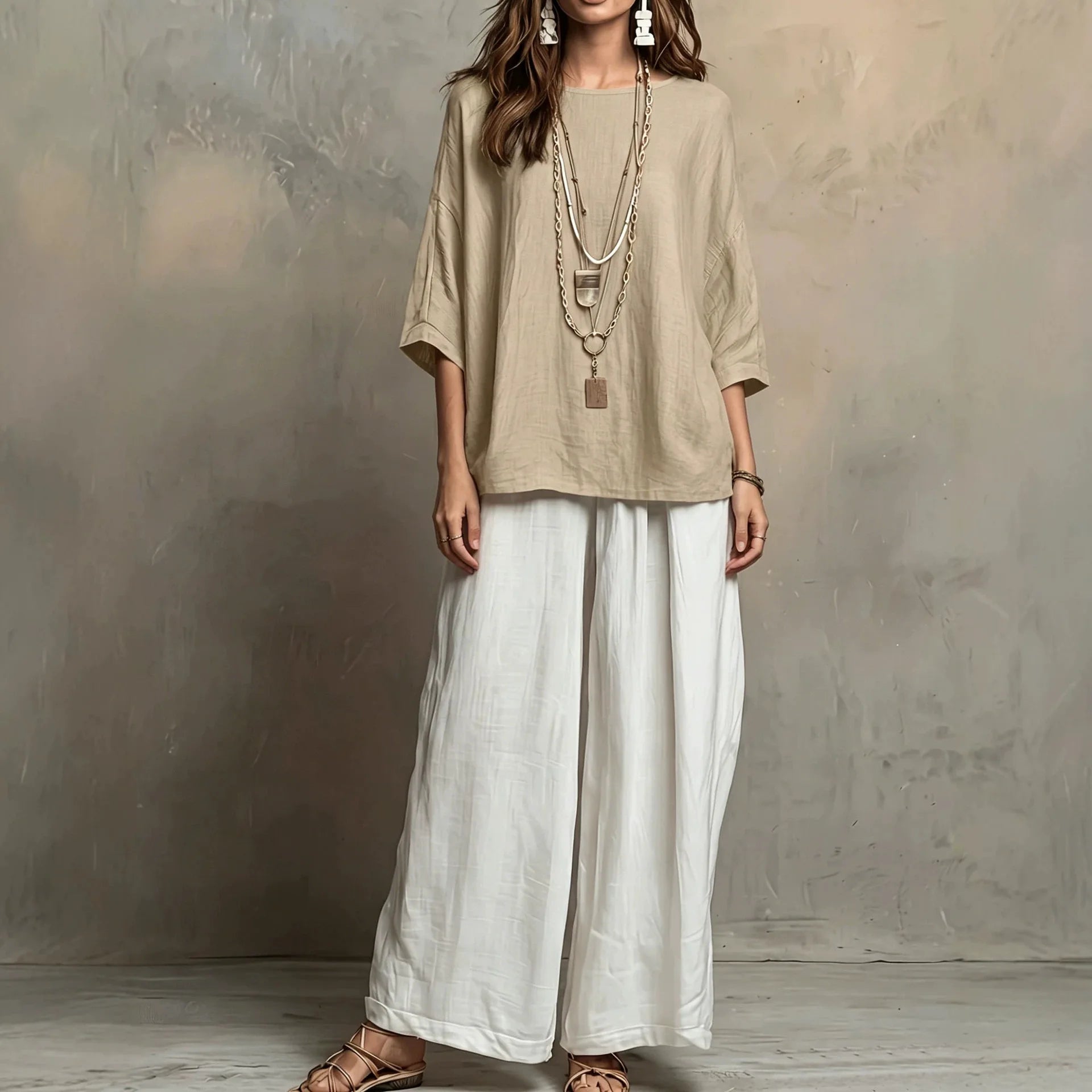 Set Lurea™ with Relaxed Top, Wide-Leg Pants and Flowy Drape