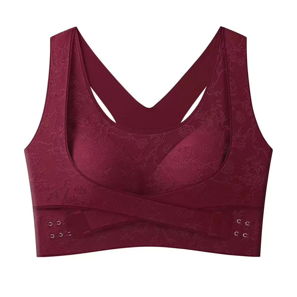 Lioren™ Shaping Top with Adjustable Wrap Band and Raised Floral Texture