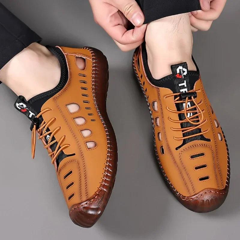 Adelar™ Leather Water Shoe with Handcrafted Stitching / Prevents Odor and Provides Supreme Comfort for Work and Leisure!