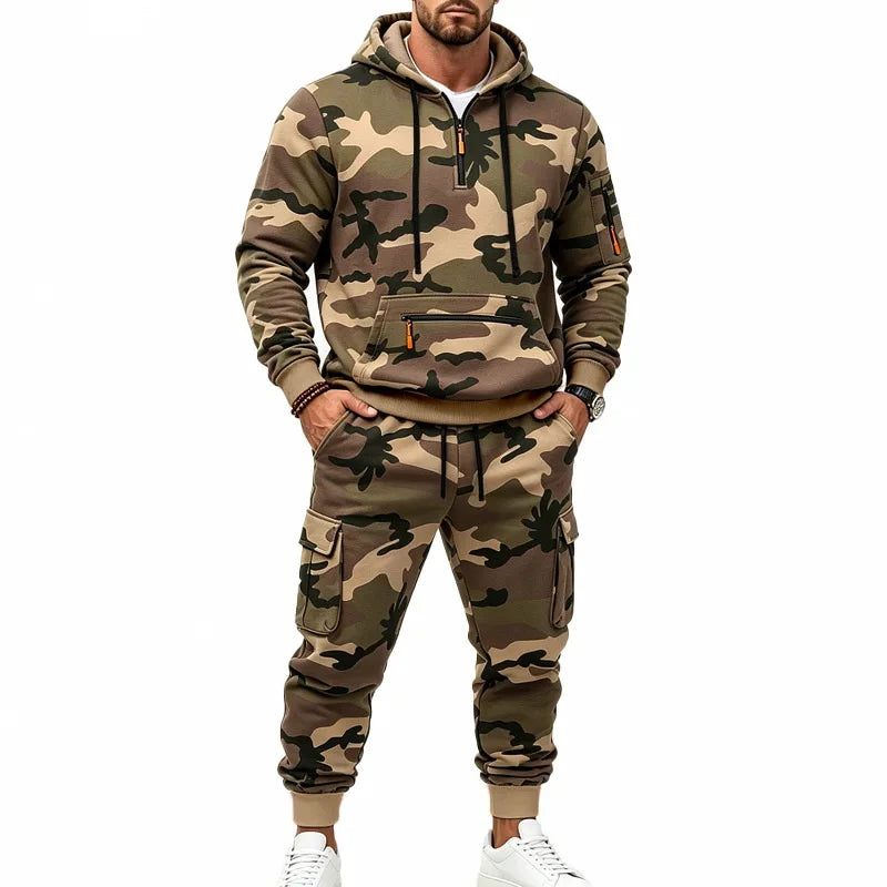 Corbin™ Premium Fleece Camo Hoodie and Cargo Pants Set