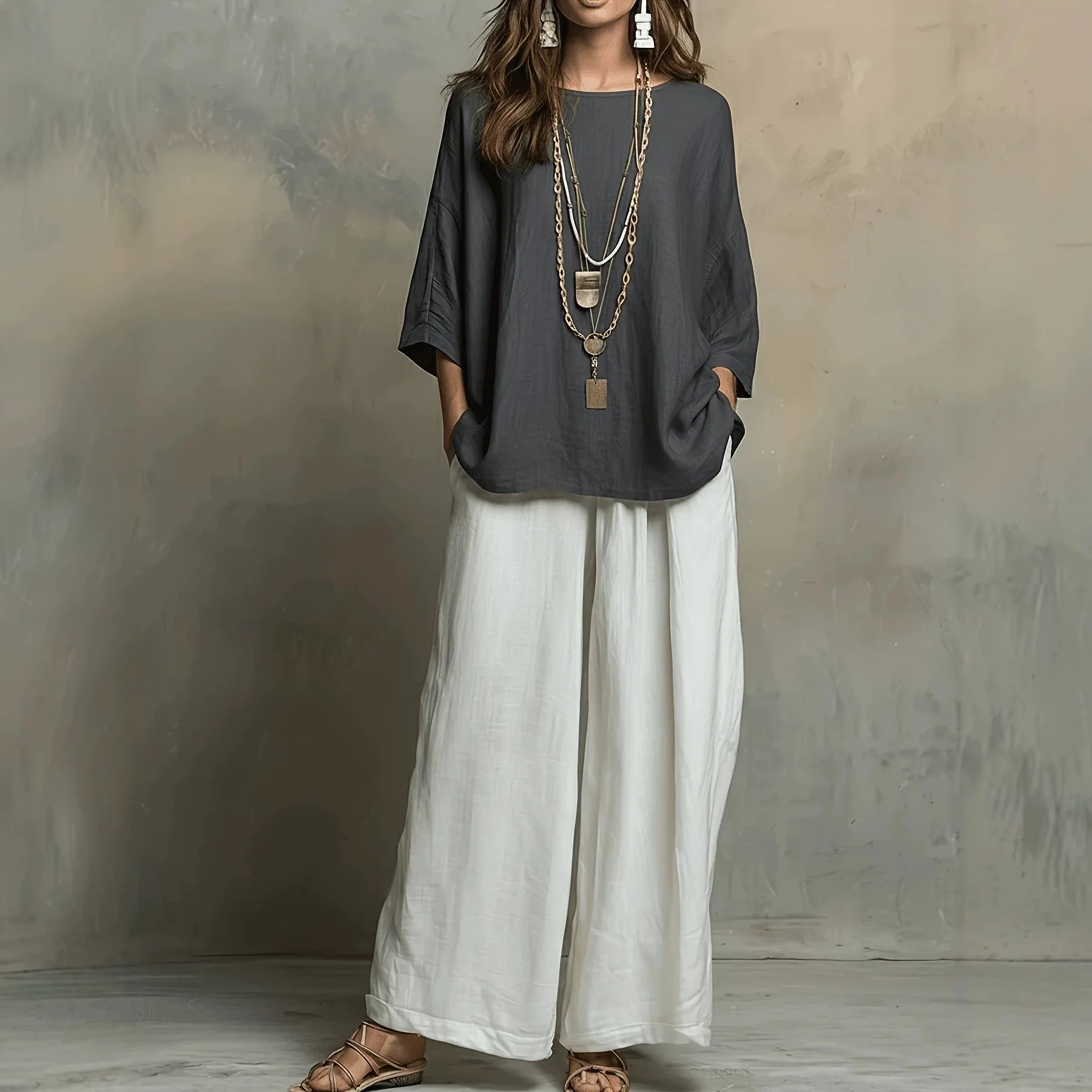 Set Lurea™ with Relaxed Top, Wide-Leg Pants and Flowy Drape