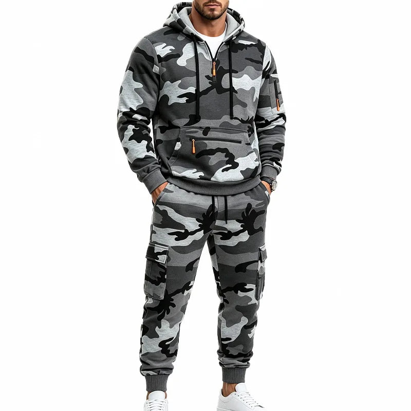 Corbin™ Premium Fleece Camo Hoodie and Cargo Pants Set