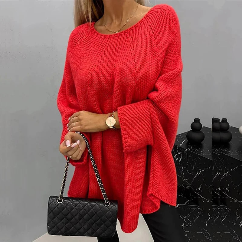 Montreux™ Oversized Knit Sweater with Batwing Sleeves and Cocoon Fit / Cozy Minimalism from Day to Night!