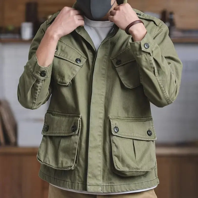 Arden™ Military-Inspired Jacket with Rugged Design and Utility Pockets