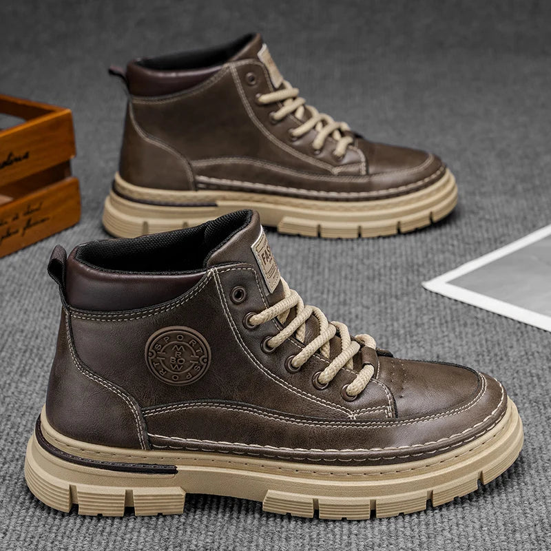Redford™ Premium Handcrafted Leather Boots with Slip-Resistant Lug Sole and Reinforced Stitching