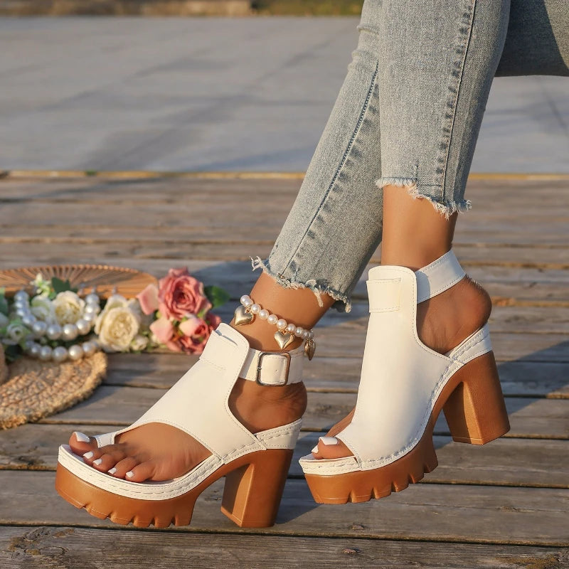 Savona™ Sandals with Block Heel, Platform Sole and Ankle Strap