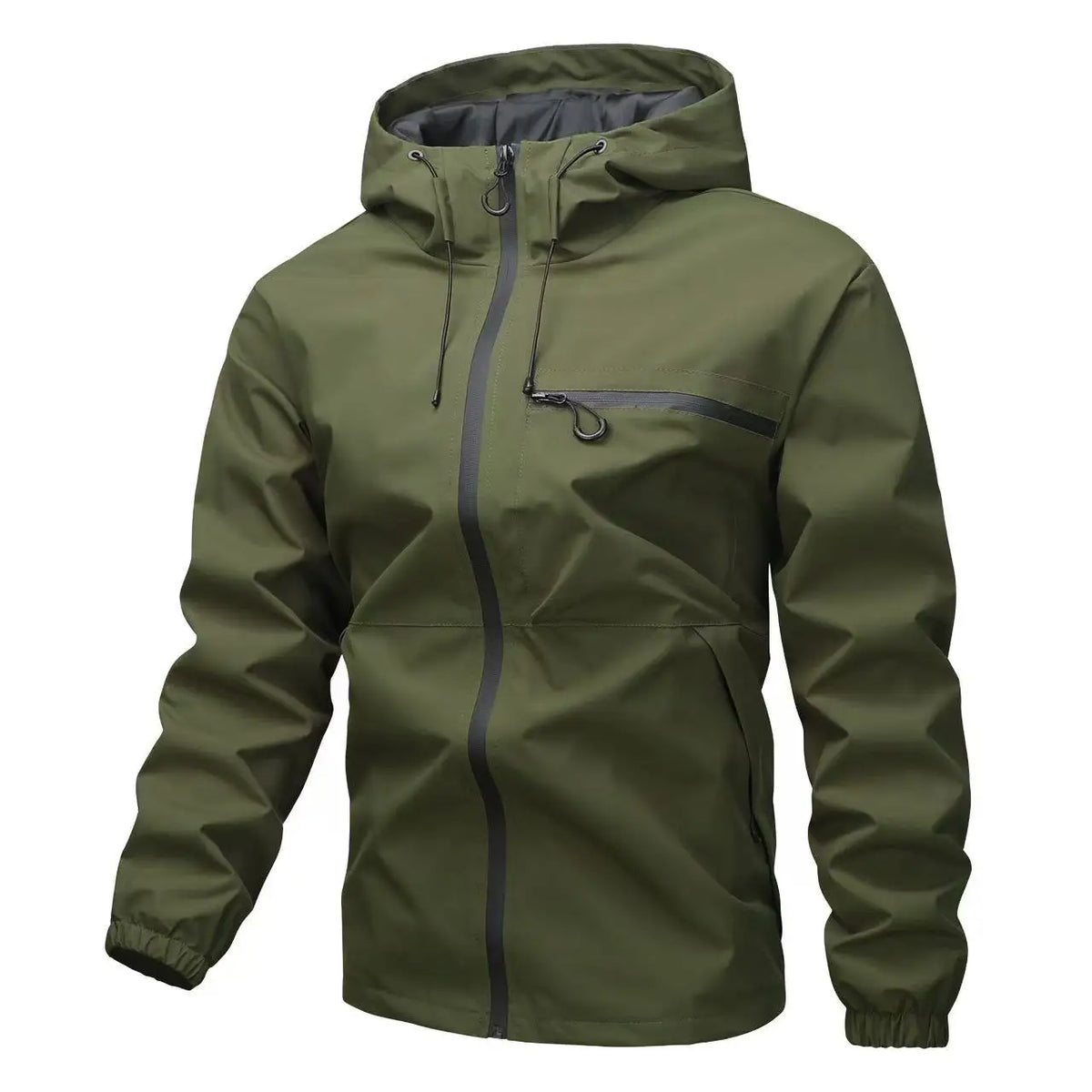 Aldric™ Jacket with Adjustable Hood, Front Zipper and Chest Pocket