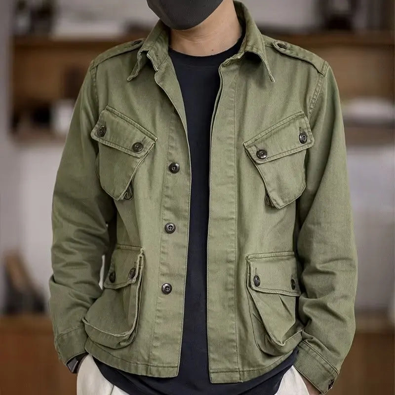 Arden™ Military-Inspired Jacket with Rugged Design and Utility Pockets