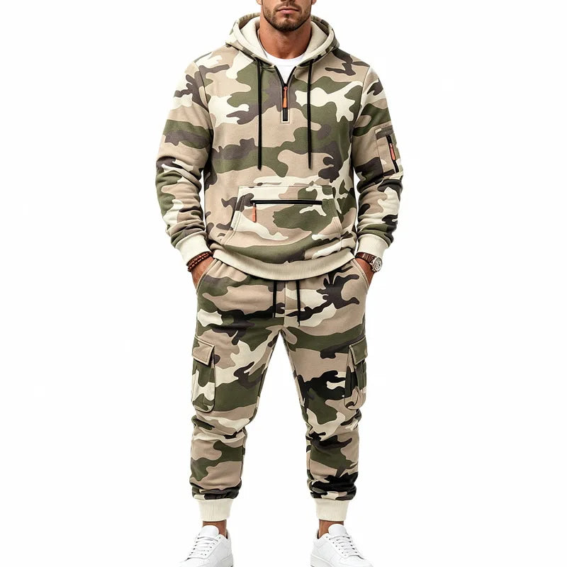Corbin™ Premium Fleece Camo Hoodie and Cargo Pants Set