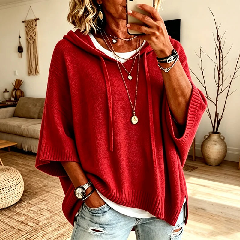 Sweater Rosalie™ with Hood, Oversized Fit and Wide Sleeves