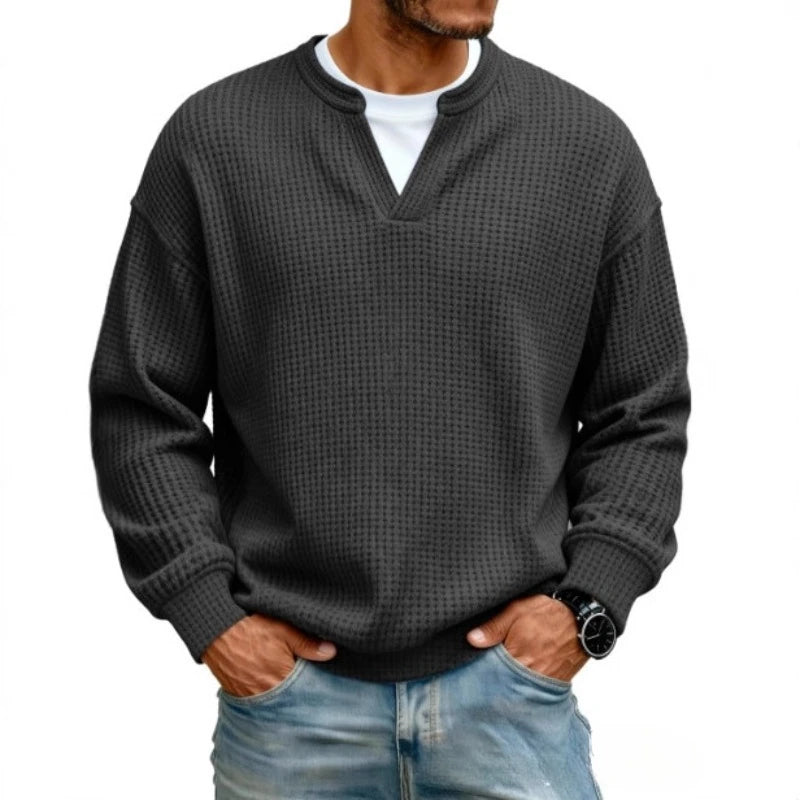 Caspian™ Sweater with Textured Fabric and Structured Collar