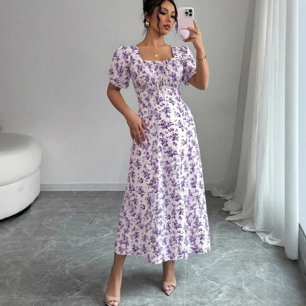 European Countryside™ Dress in Cotton with A-Line Cut / A Touch of Charm to Brighten Your Days and Nights!