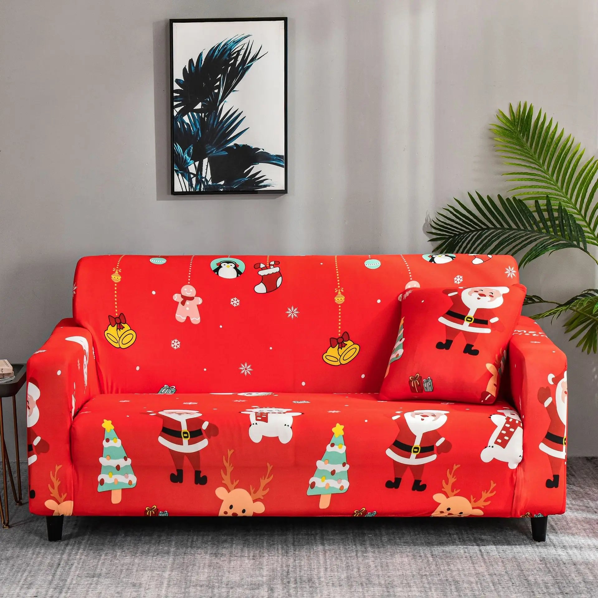 High Elasticity Spandex Christmas Sofa Cover / Instant Decor Your Christmas Deserves! + Free 2x Pillowcase