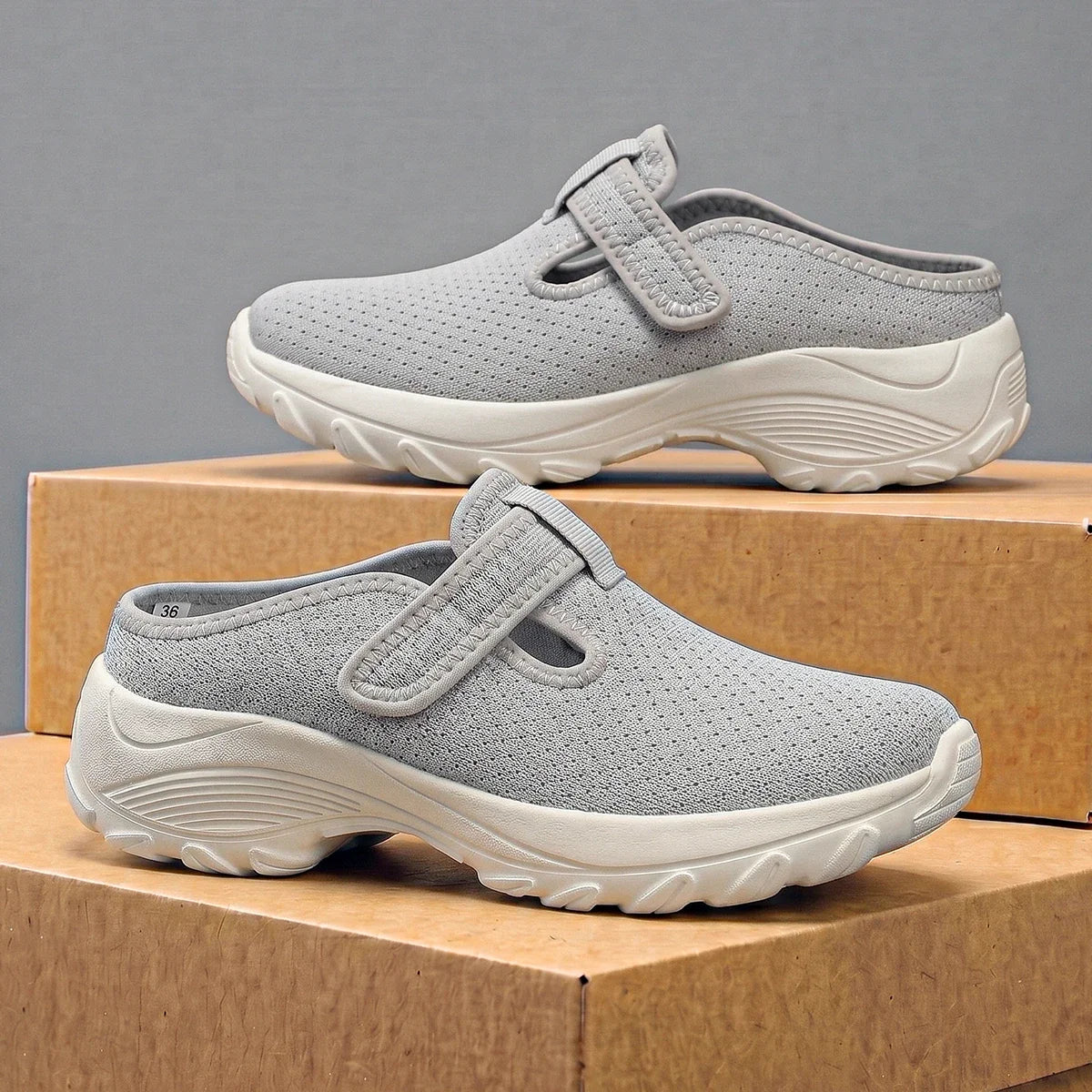 Virela™ Casual Mule Sneakers with Breathable Mesh Upper and Anatomical Sport Sole