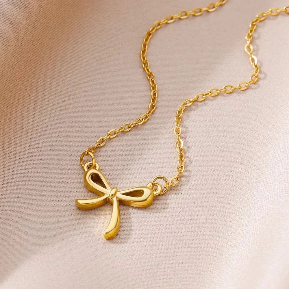 Aurora Bow™ Necklace / A Golden Touch of Romantic Grace