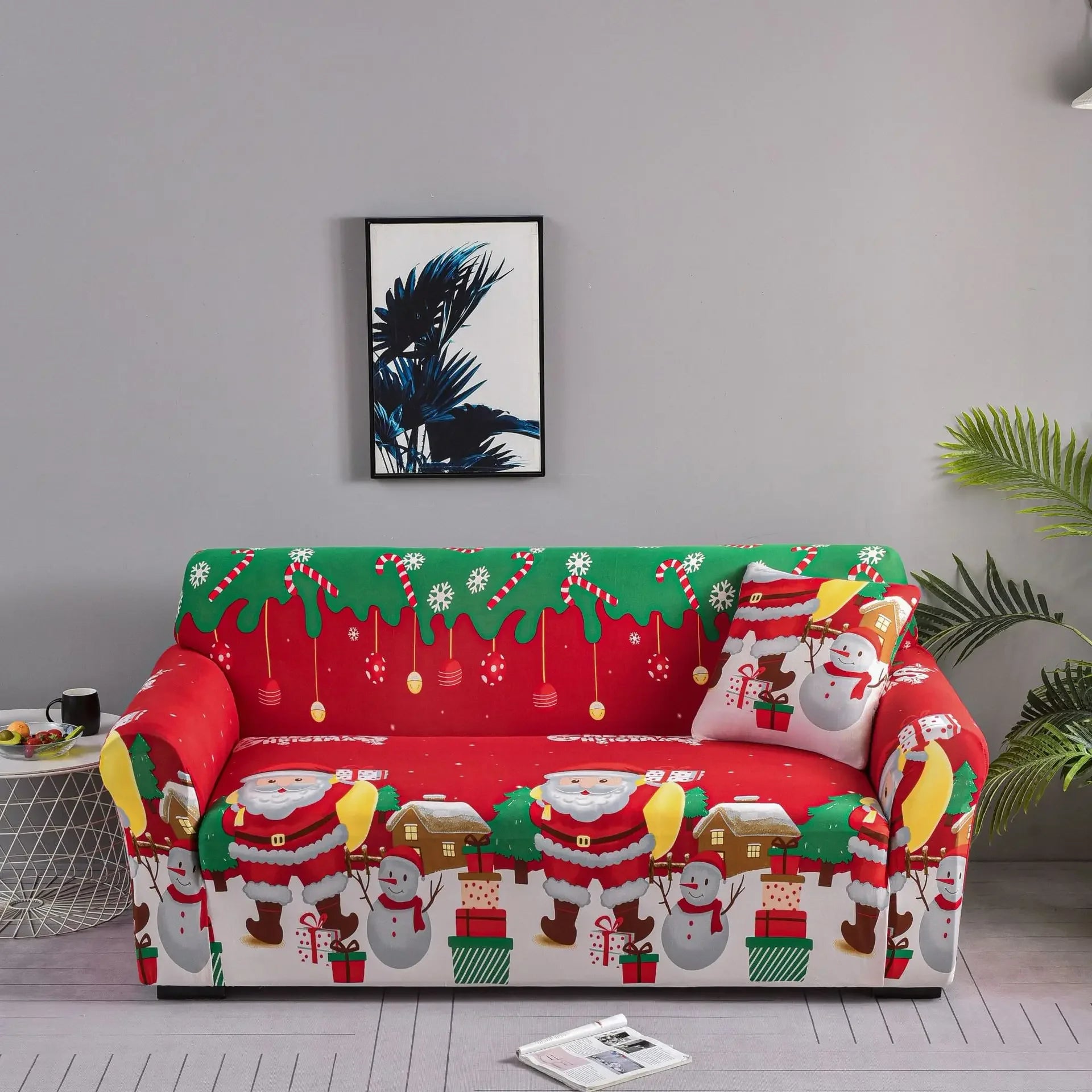 High Elasticity Spandex Christmas Sofa Cover / Instant Decor Your Christmas Deserves! + Free 2x Pillowcase