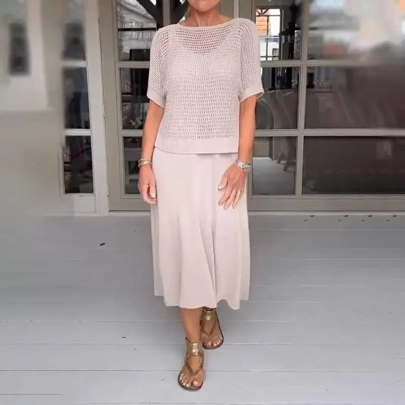 Maresia™ Set with Handmade Crochet Top and Flowing Dress / Casual elegance for summer days!