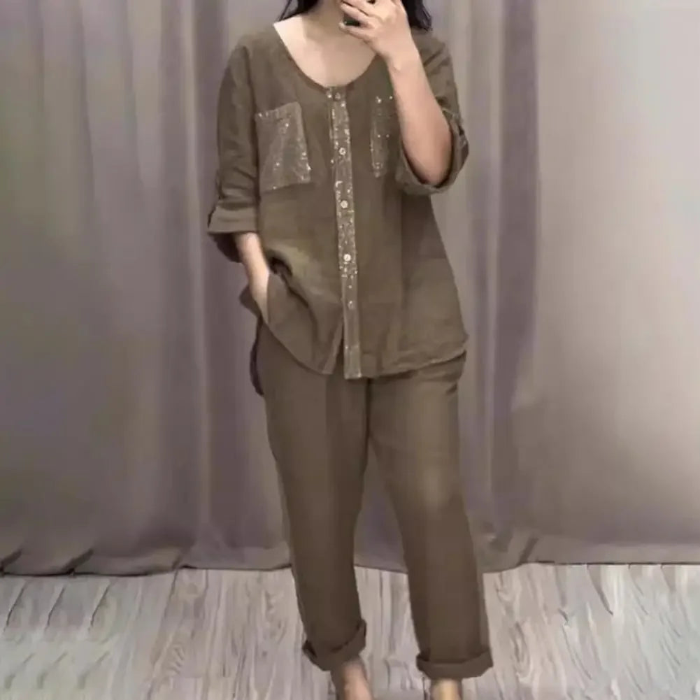 Benitta™ Two Piece Cotton Linen Set / Feel the Pleasure of Dressing in Comfort, Style and Quality!