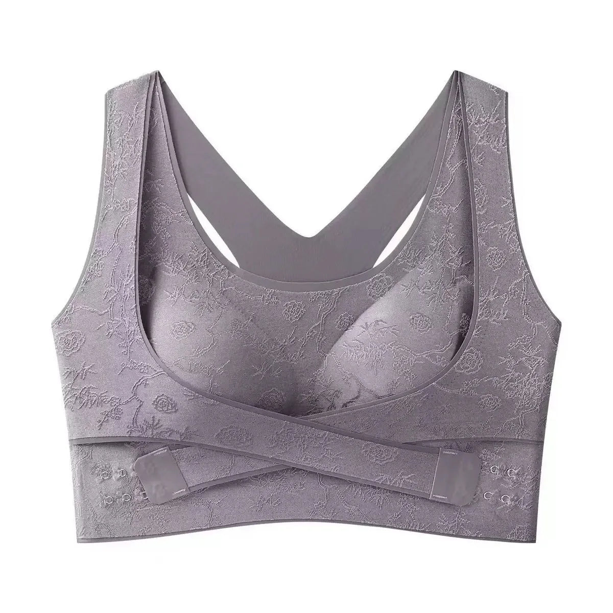 Lioren™ Shaping Top with Adjustable Wrap Band and Raised Floral Texture