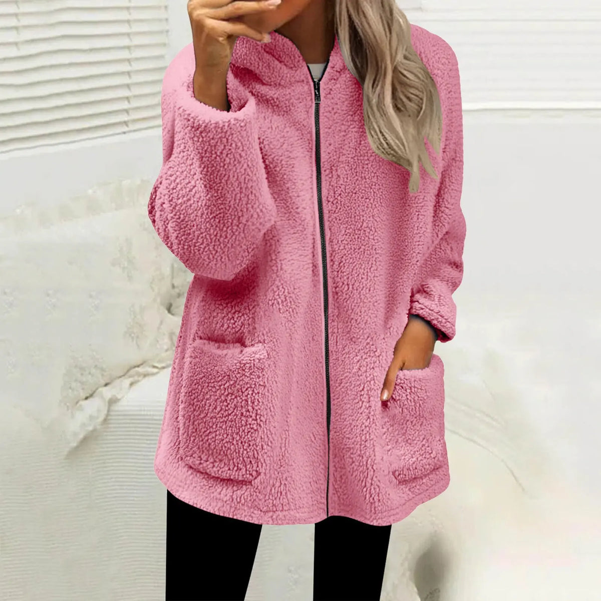 Nevina™ Fleece Jacket with Cozy Hood, Spacious Pockets and Soft Texture