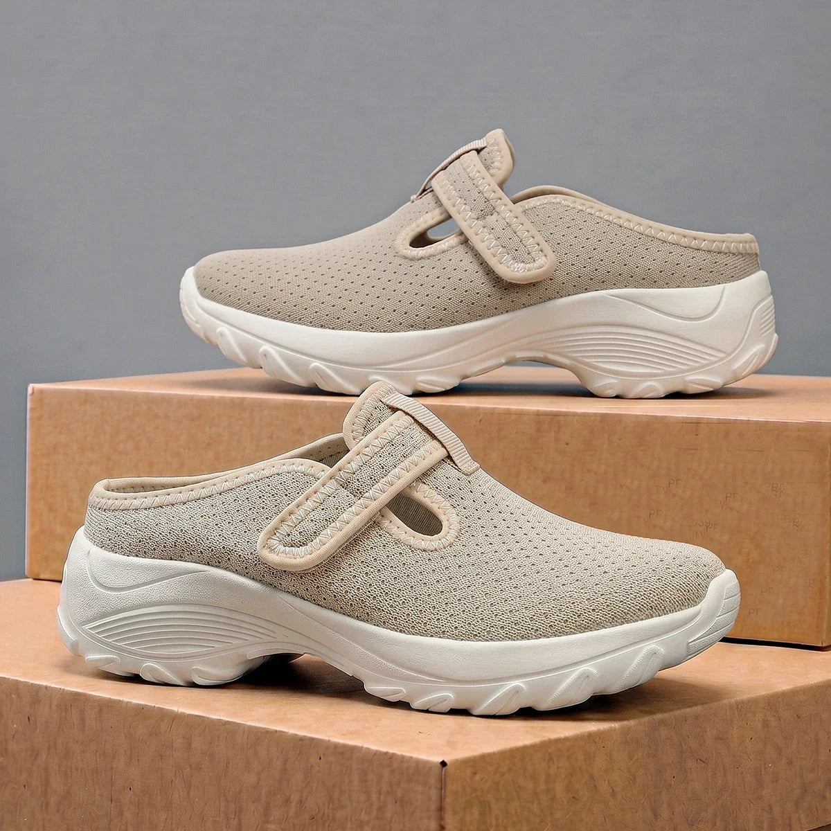 Virela™ Casual Mule Sneakers with Breathable Mesh Upper and Anatomical Sport Sole