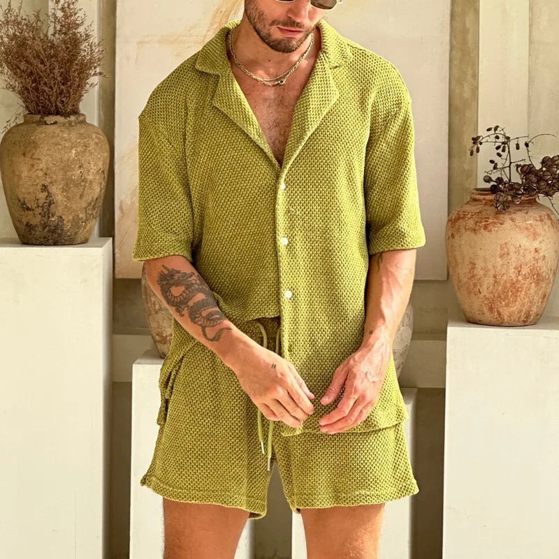 Hampton™ Premium Textured Knit Set with Resort Collar